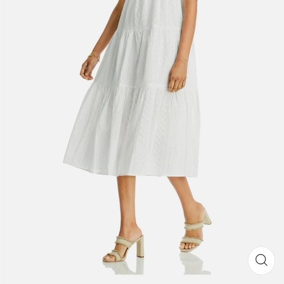 Aqua Womens Cotton Embroidered Midi Dress Small - Picture 4 of 11